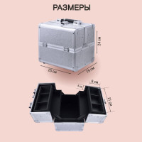 Бьюти кейс для косметики CWB 8316 серебряный. Фото 2