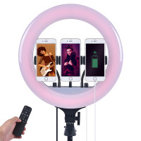 Кольцевая светодиодная бестеневая лампа LED RING 300 RGB 36 см. Фото 11
