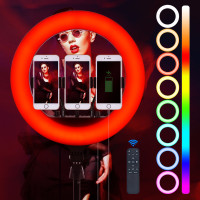 Кольцевая светодиодная бестеневая лампа LED RING 300 RGB 36 см. Фото 13