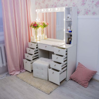 МИЛТОН | 120×160 | Туалетный столик с зеркалом и стеллажом. Фото 5